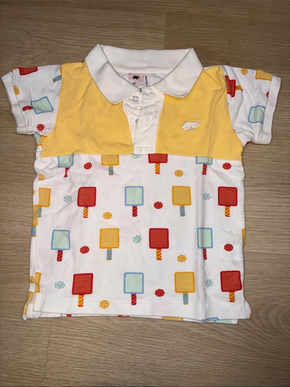 Monica + Andy Polo Shirt with Padel Pickleball Racquet Print